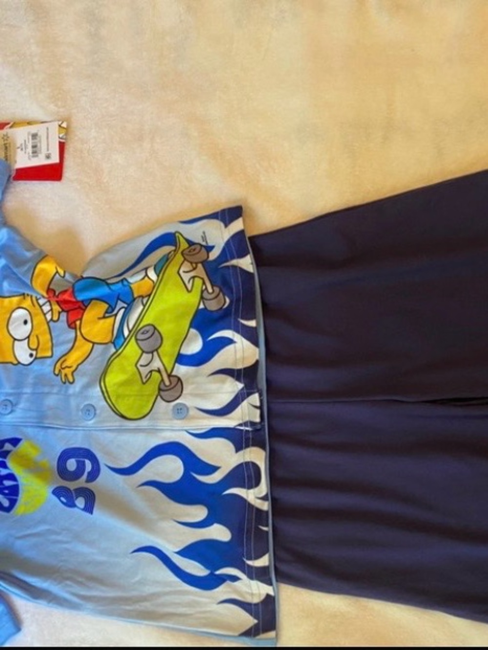 Kids Light Blue Skate Graphic Pajama Skirt Set